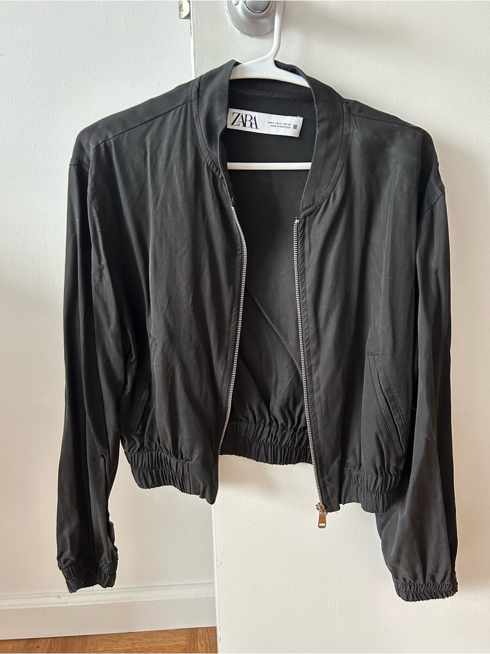 Zara Women's Lightweight Black Bomber Jacket